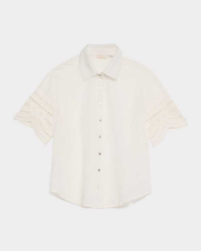 Shamaya Embroidered Button-Front Shirt